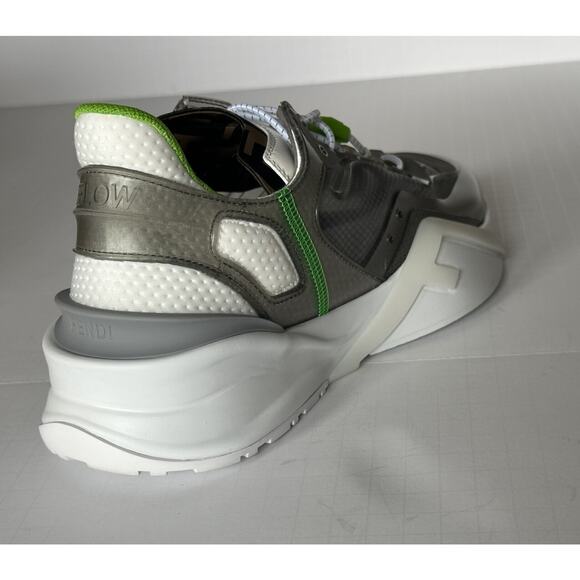 Fendi Flow Men\'s Gray/White/Green Sneakers 11 US (Fendi 10) 7E1583 IT NIB $930 main image 6